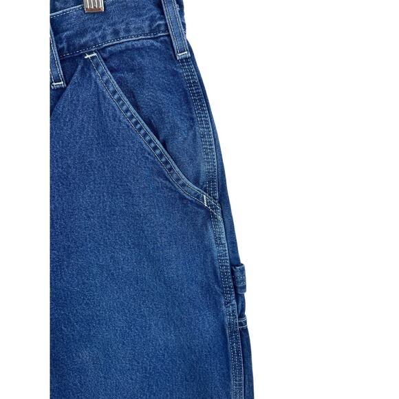 Carhartt Mens Carpenter Jeans Blue 36x30 Dungaree Fit Blue Denim Work B13 DST - Picture 4 of 10